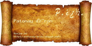 Patonay Áron névjegykártya