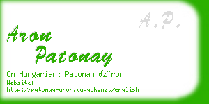 aron patonay business card